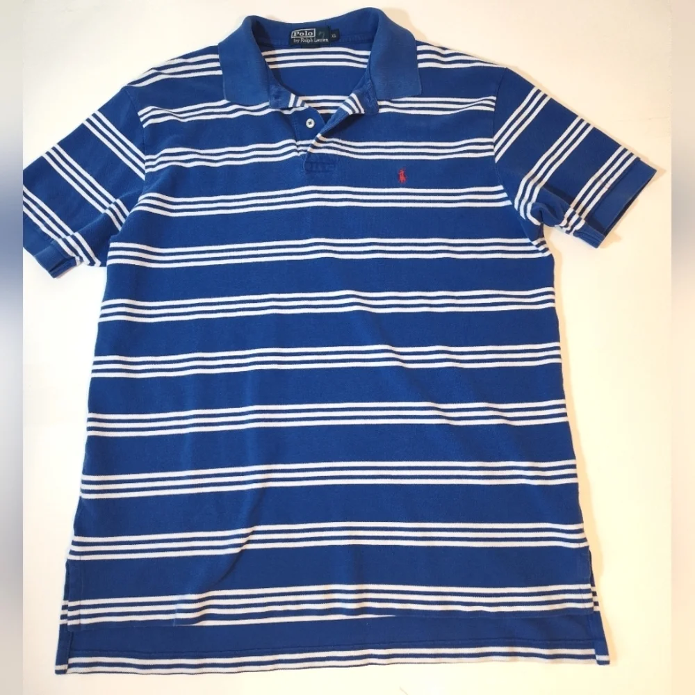 Polo Ralph Lauren Blue Striped Polo Shirt Size (M)